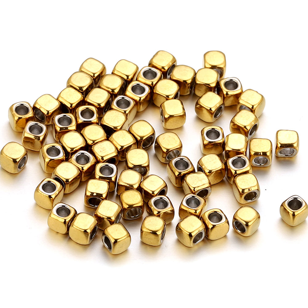 Embroidery Art - 50pcs 2/3/4mm Stainless Steel Square Spacer