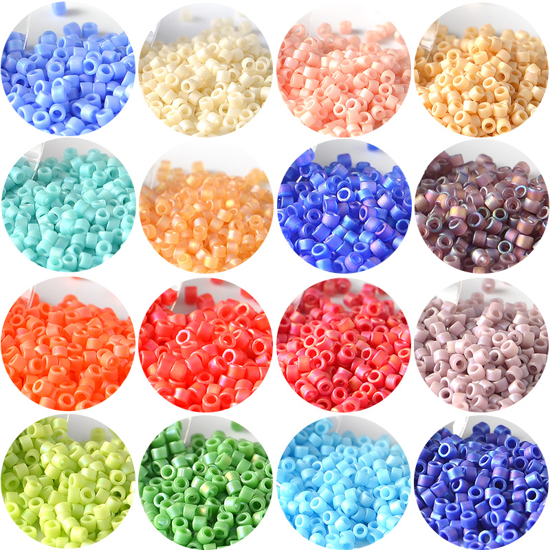 Embroidery Glass Beads - 10G/Ống 1.6Mm Miyuki Hạt Mờ Rainbow