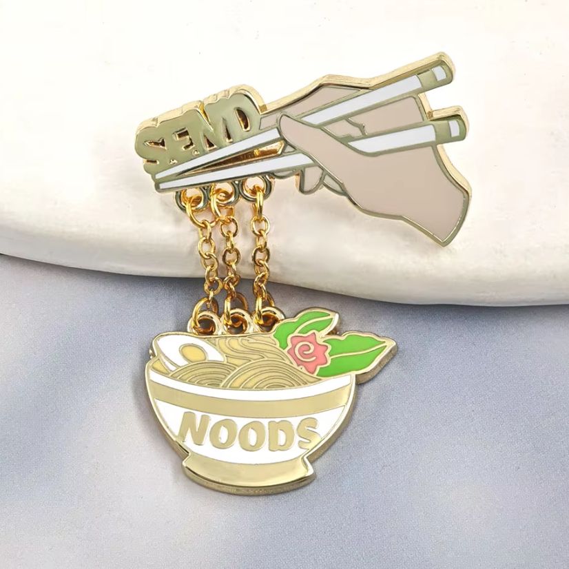 Embroidery Bracelet - Send Noods Enamel Pin Funny Foodie