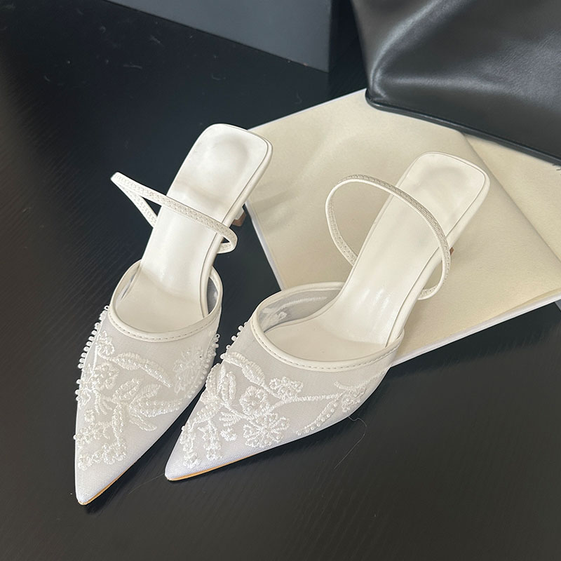 Embroidery Flower - 2026 Elegant Slingback Sandals Women Thin