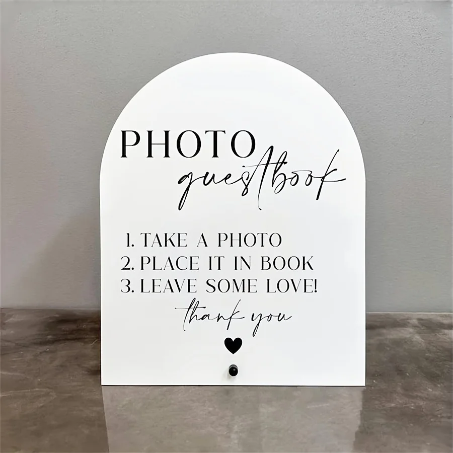 Embroidery Studio - Elegant Acrylic Wedding Photo Guest Book