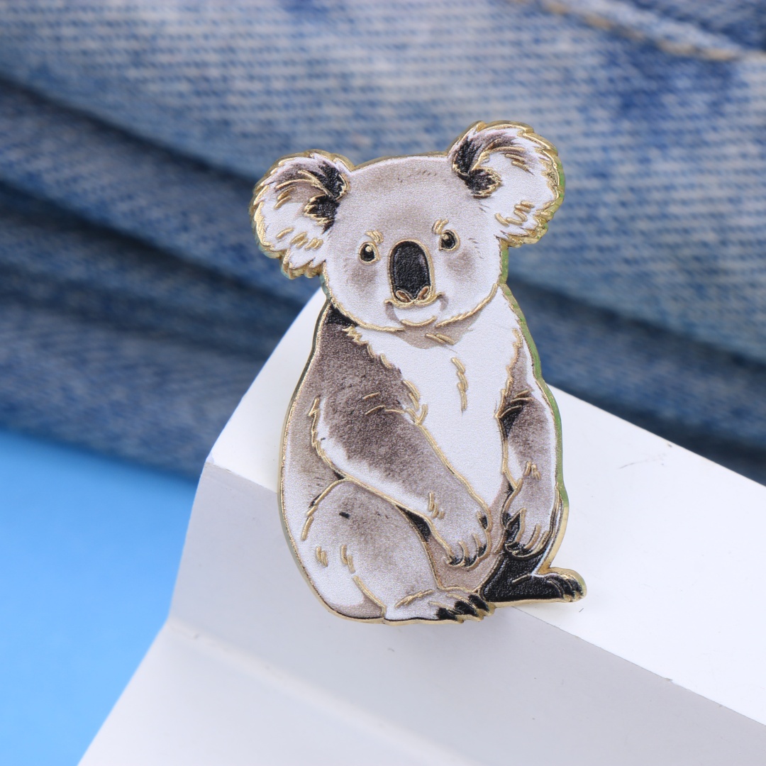 Embroidery Australia - Watercolor Koala Enamel Lapel Pin, Cute