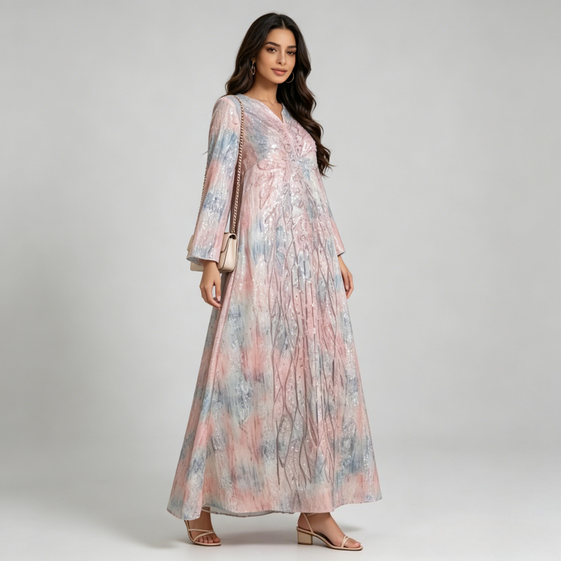 Embroidery Arabic - Muslim Women Party Dress Embroidery Abaya