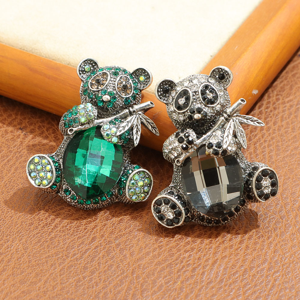 Embroidery Australia - CINDY XIANG Cute Rhinestone Eat Bamboo