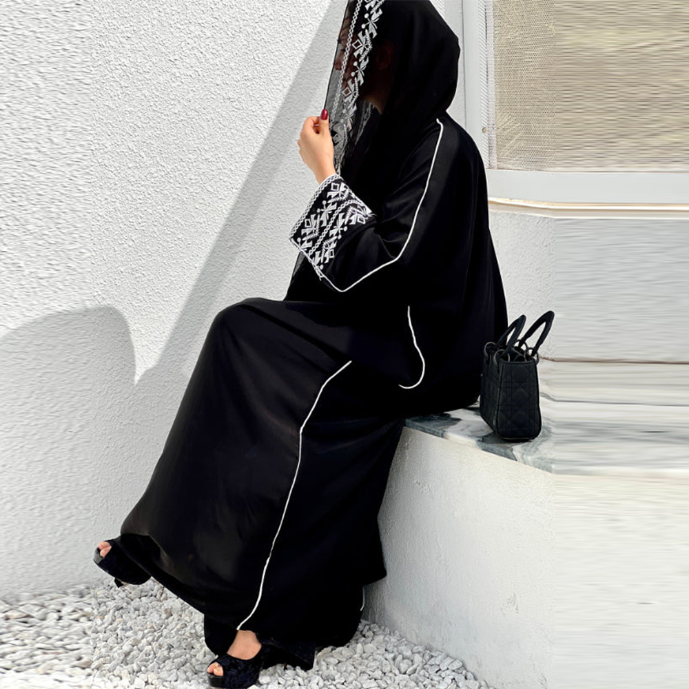 Embroidery Arabic - Fashion Classic Embroidered Abaya Hijab Dress