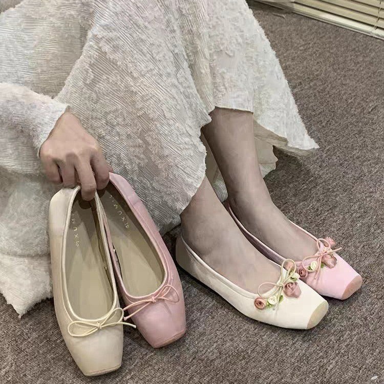 Women Flats Bow Marie Janes Sh - đánh giá và giá Embroidery Lace