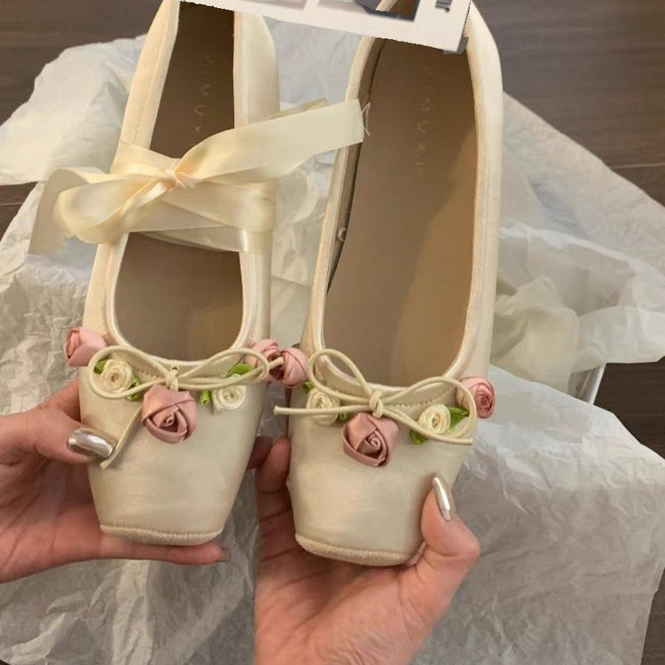 Women Flats Bow Marie Janes Sh - đánh giá và giá Embroidery Lace