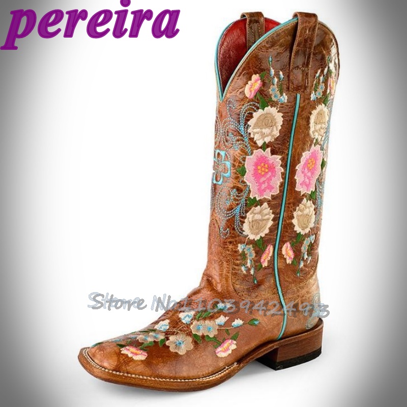 Embroidered Flower Boots Rose  - đánh giá và giá Embroidery Flower