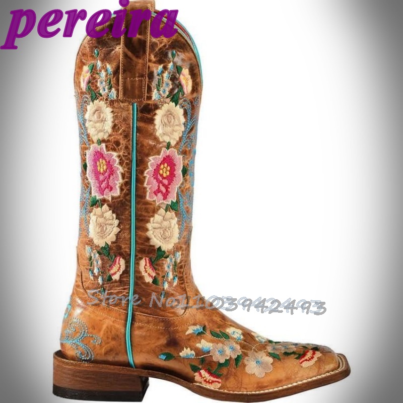 Embroidered Flower Boots Rose  - đánh giá và giá Embroidery Flower