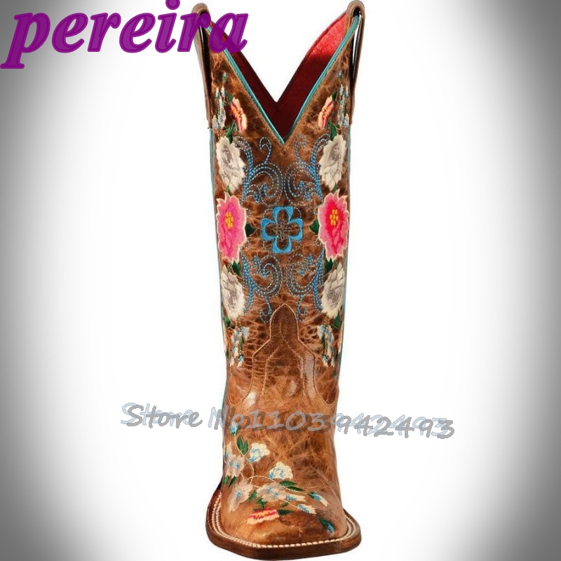 Embroidered Flower Boots Rose  - đánh giá và giá Embroidery Flower