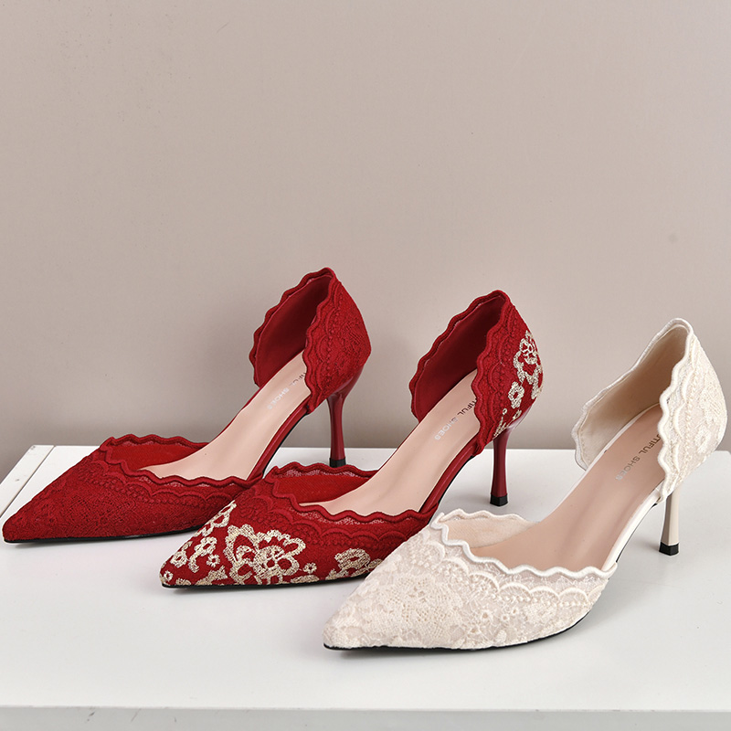 Luxury Red White Lace Embroide - đánh giá và giá Embroidery Lace