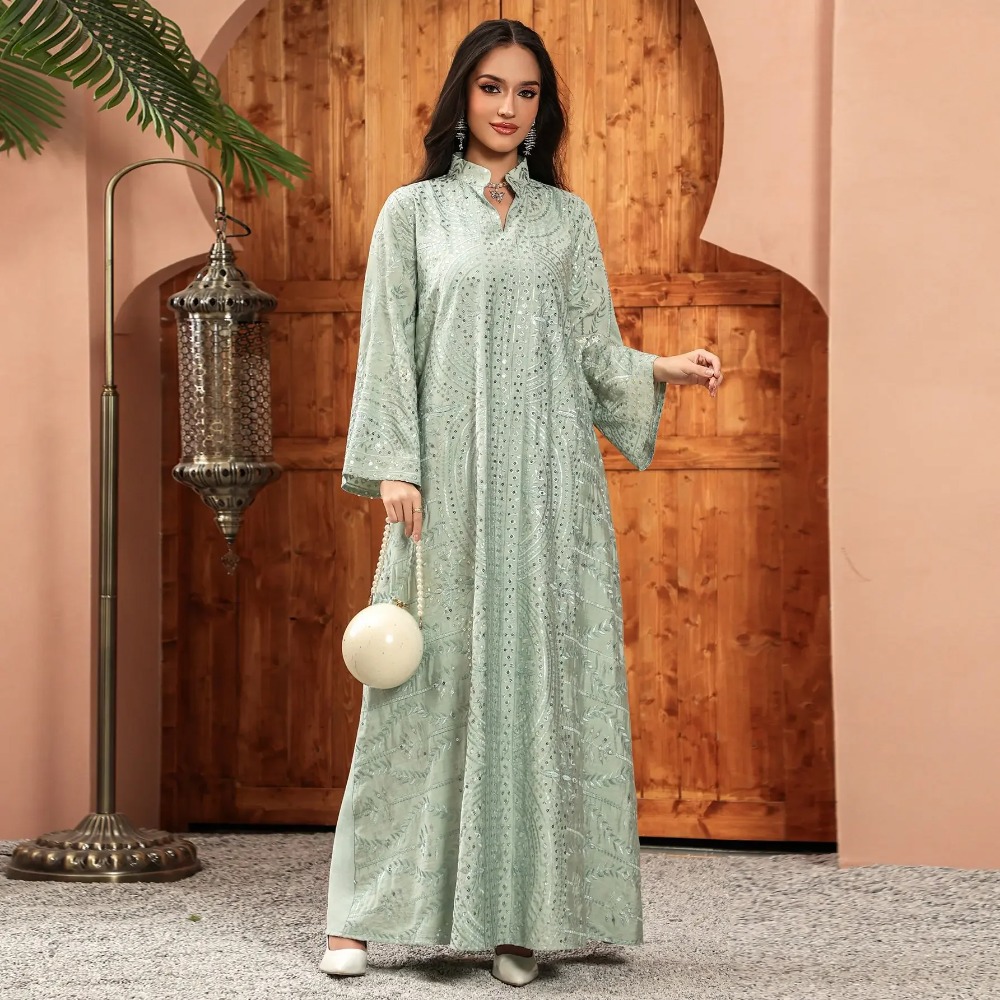 Elegant Dubai Women Dress Abay - đánh giá và giá Embroidery Arabic