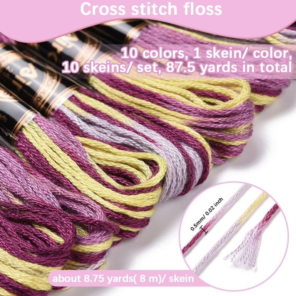 6 Strands Purple Variegated Em - đánh giá và giá Embroidery Bracelet