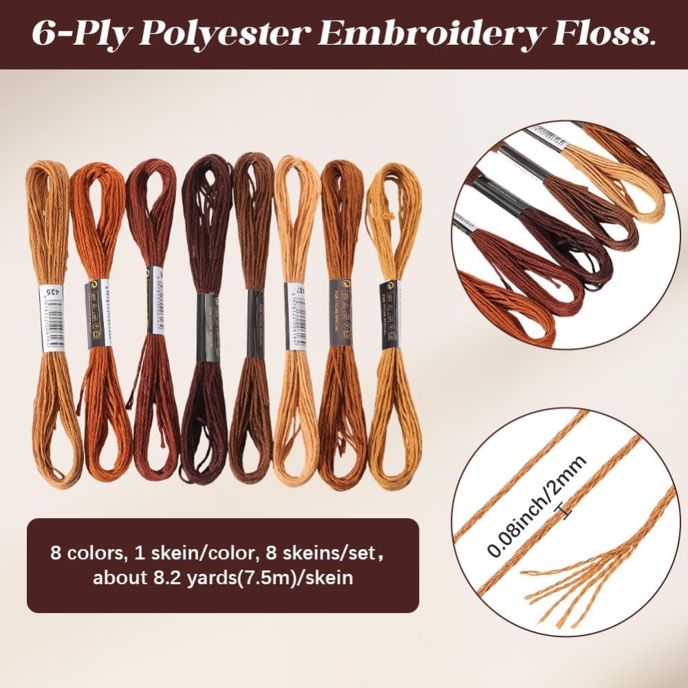 8 Skeins 6 Strands Brown Embro - đánh giá và giá Embroidery Bracelet