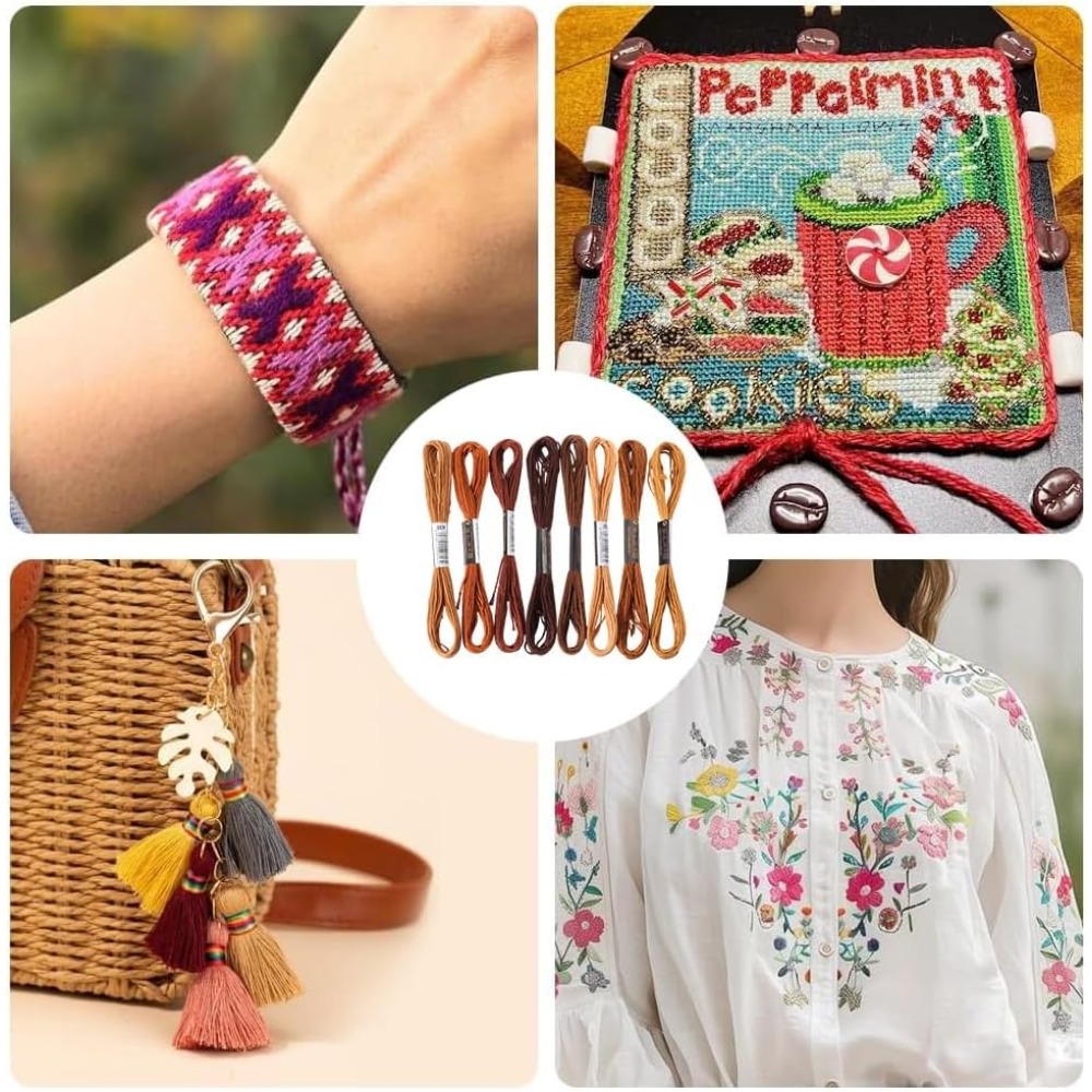 8 Skeins 6 Strands Brown Embro - đánh giá và giá Embroidery Bracelet