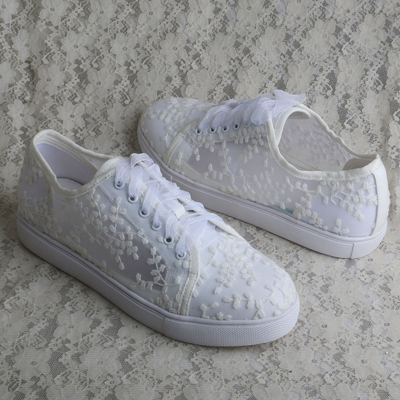 Wedopus White Sneakers for Wom - đánh giá và giá Embroidery Lace
