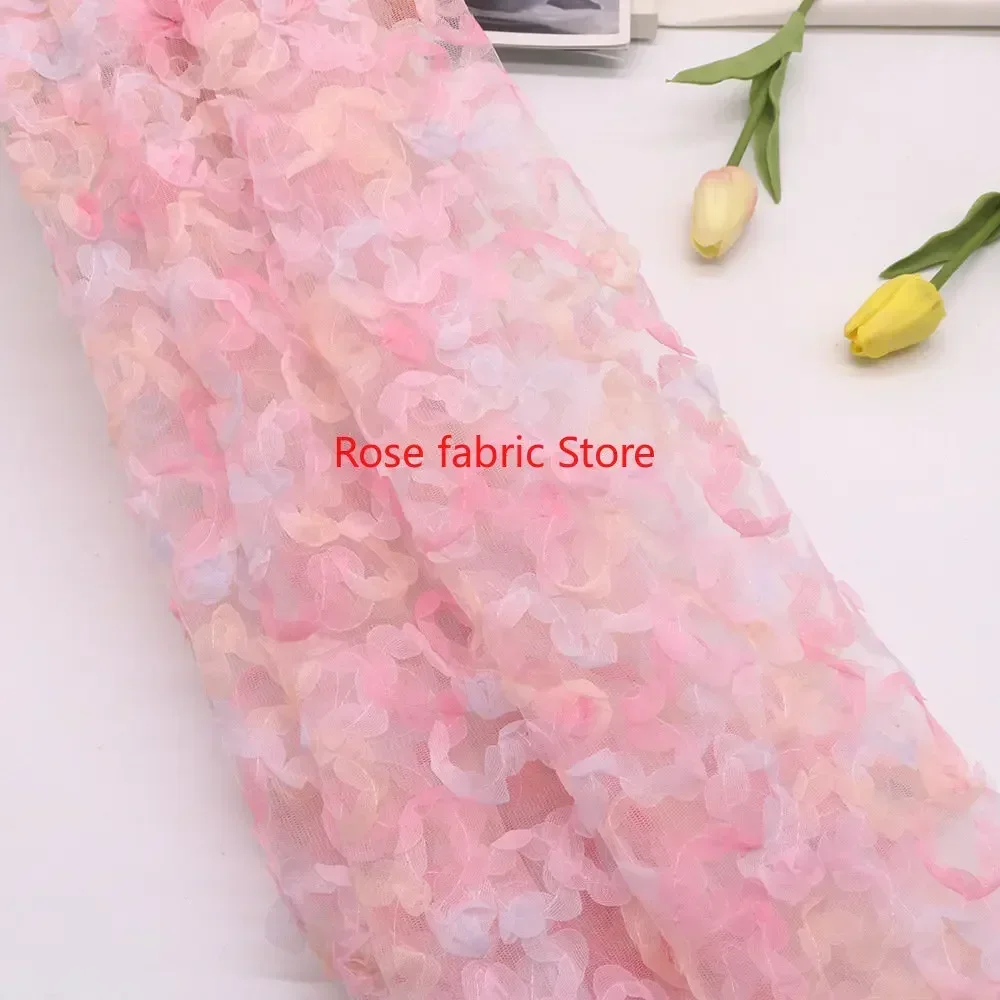 Gradient chiffon rose crochet  - đánh giá và giá Embroidery Rose
