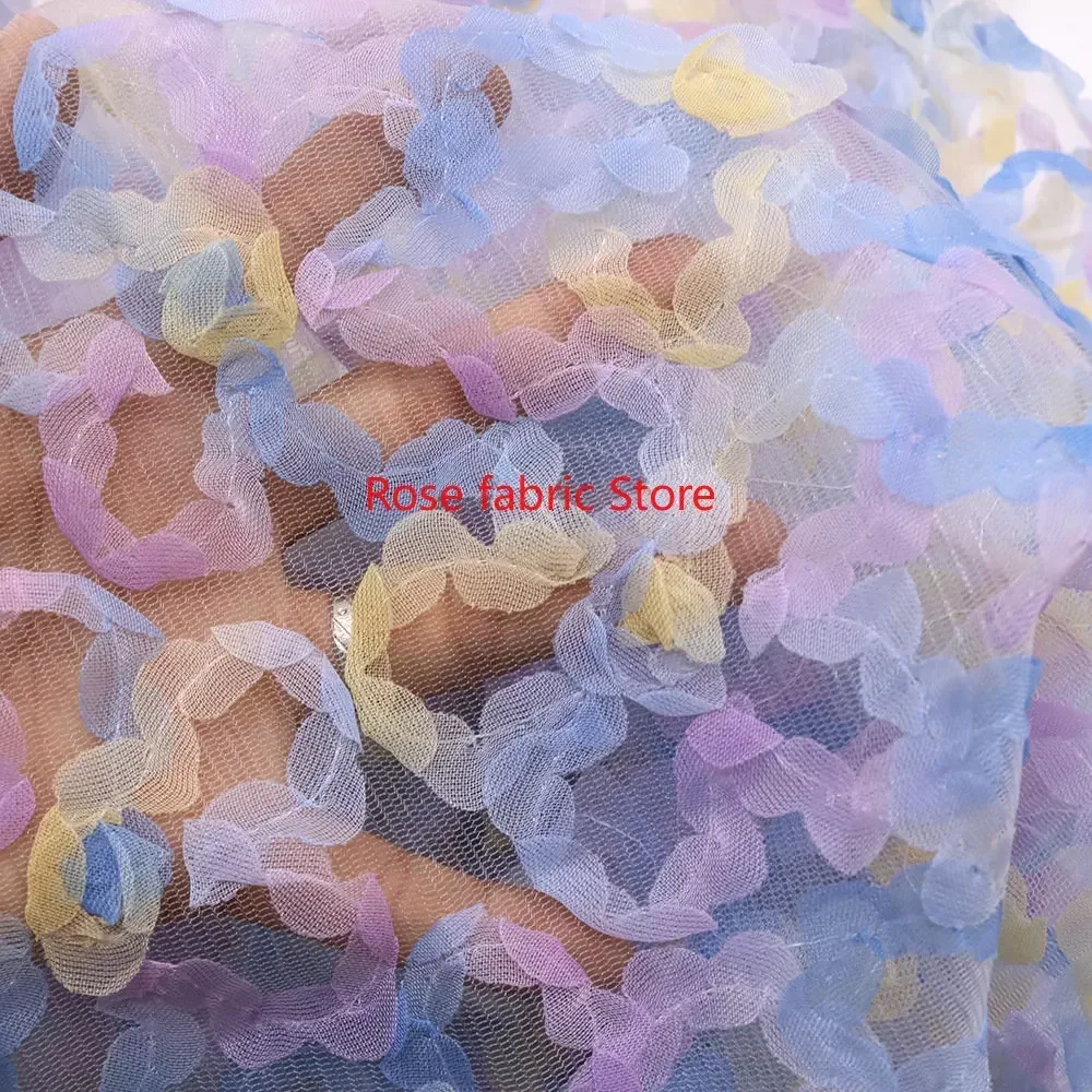 Gradient chiffon rose crochet  - đánh giá và giá Embroidery Rose