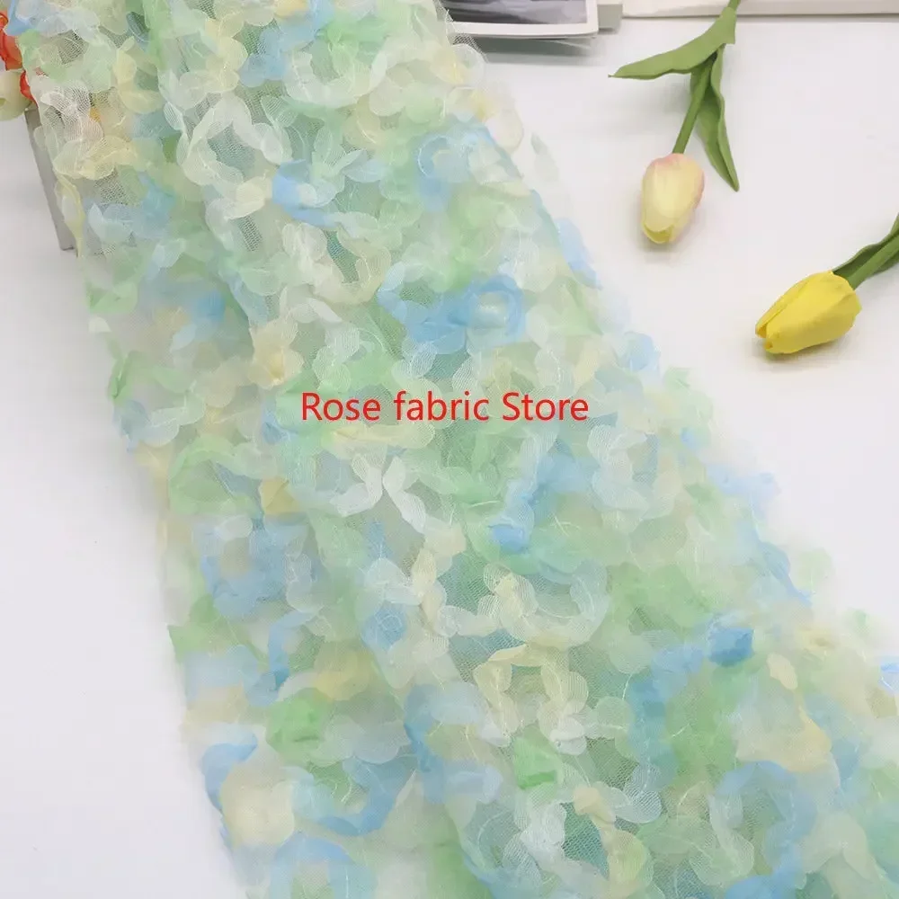 Gradient chiffon rose crochet  - đánh giá và giá Embroidery Rose