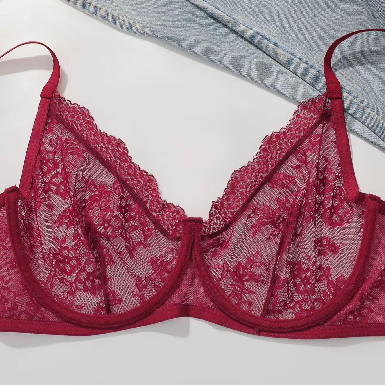 Women Plus Size Red Lace Sheer - đánh giá và giá Embroidery Lace
