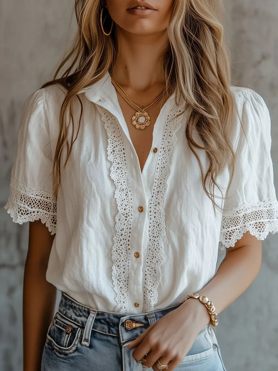 Elegant Women's Shirts Casual  - đánh giá và giá Embroidery Class