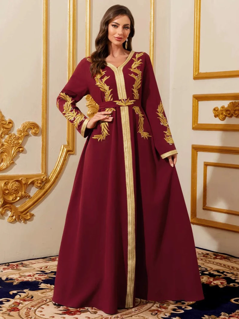 Muslim Women Dress V Neck Rama - đánh giá và giá Embroidery Arabic