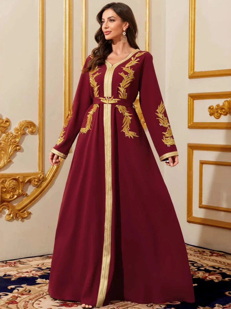 Muslim Women Dress V Neck Rama - đánh giá và giá Embroidery Arabic