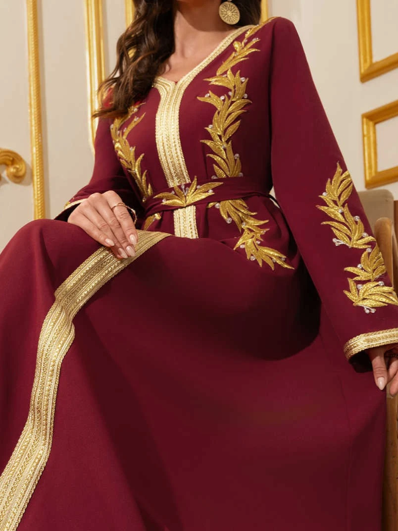 Muslim Women Dress V Neck Rama - đánh giá và giá Embroidery Arabic