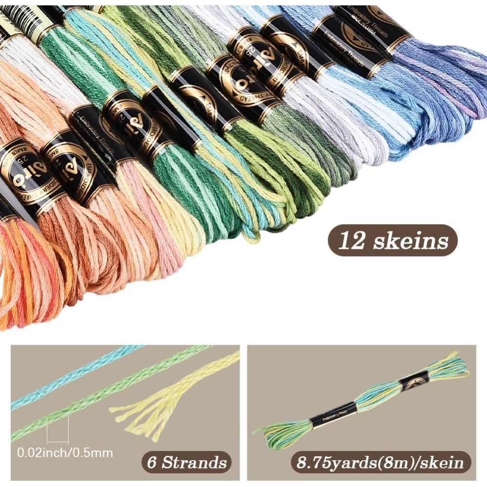 12 Skeins 105 Yards Cross Stit - đánh giá và giá Embroidery Bracelet