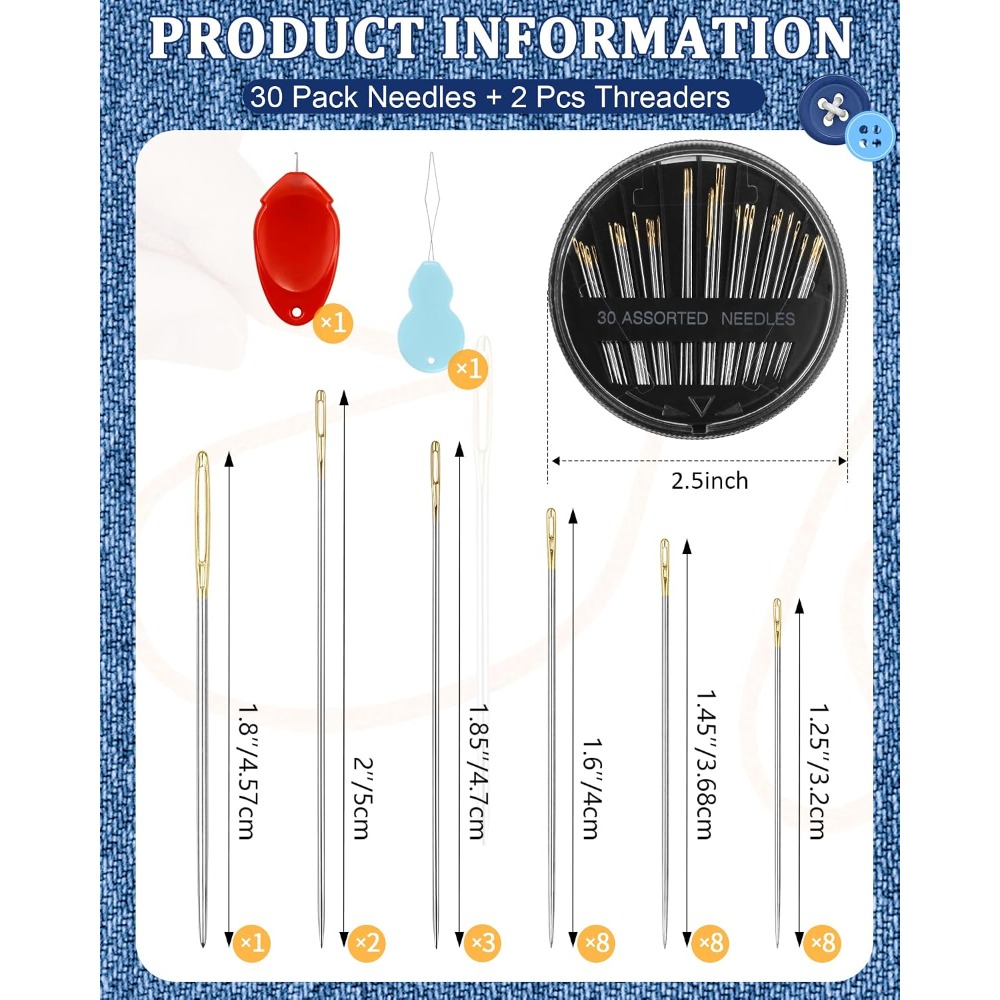 30-Count Steel Hand Sewing Nee - đánh giá và giá Embroidery Art
