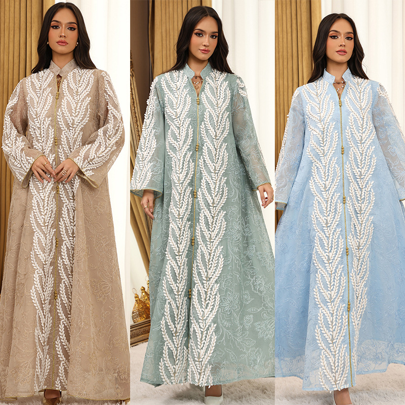 Eid Mesh Dress Women Abaya Par - đánh giá và giá Embroidery Arabic