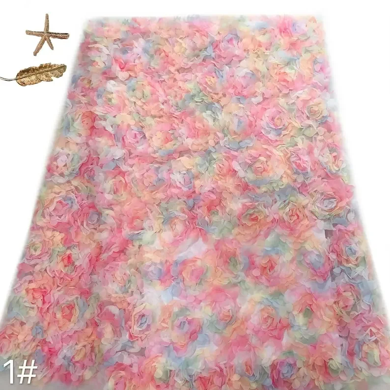 3d chiffon rose flower lace fa - đánh giá và giá Embroidery Rose