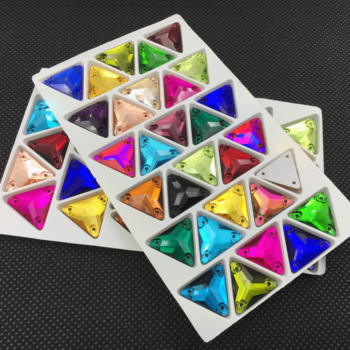 Kính Pha Lê Tam Giác May Trên  - đánh giá và giá Embroidery Glass Beads
