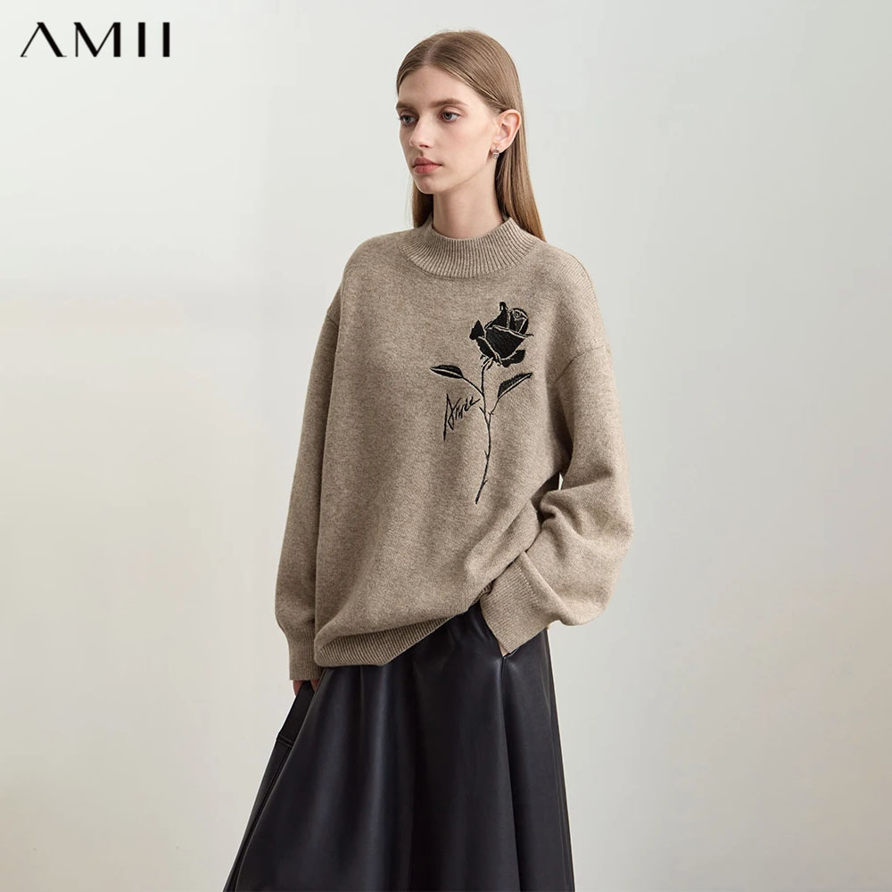 Amii Sweaters for Autumn Winte - đánh giá và giá Embroidery Rose